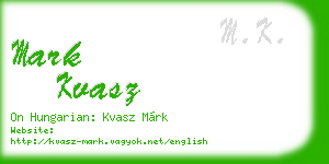 mark kvasz business card